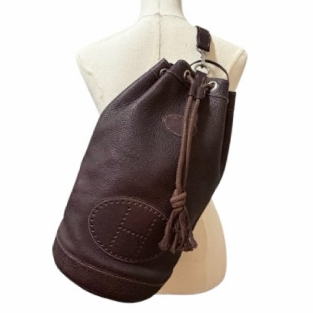 Hermès Perforated H Matelo Slingbag Backpack in Brown Leather - Picture 8 of 16